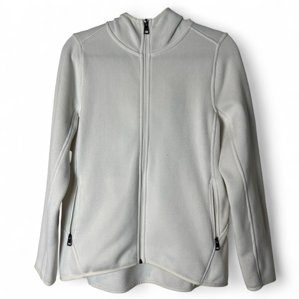 Andrew Marc - Women’s White Knit Full Zip‎ Hoodie Jacket - Sz. M